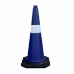Rubber Base 750mm Blue Traffic Cones for Parking Safety