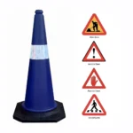 Rubber Base 750mm Blue Traffic Cones for Parking Safety - Image 2